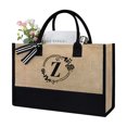 thumbnail image 1 of Bolso Mano para Mujer Compras Yute A La Con Letra Informal Viajes Al Aire Libre, 1 of 7