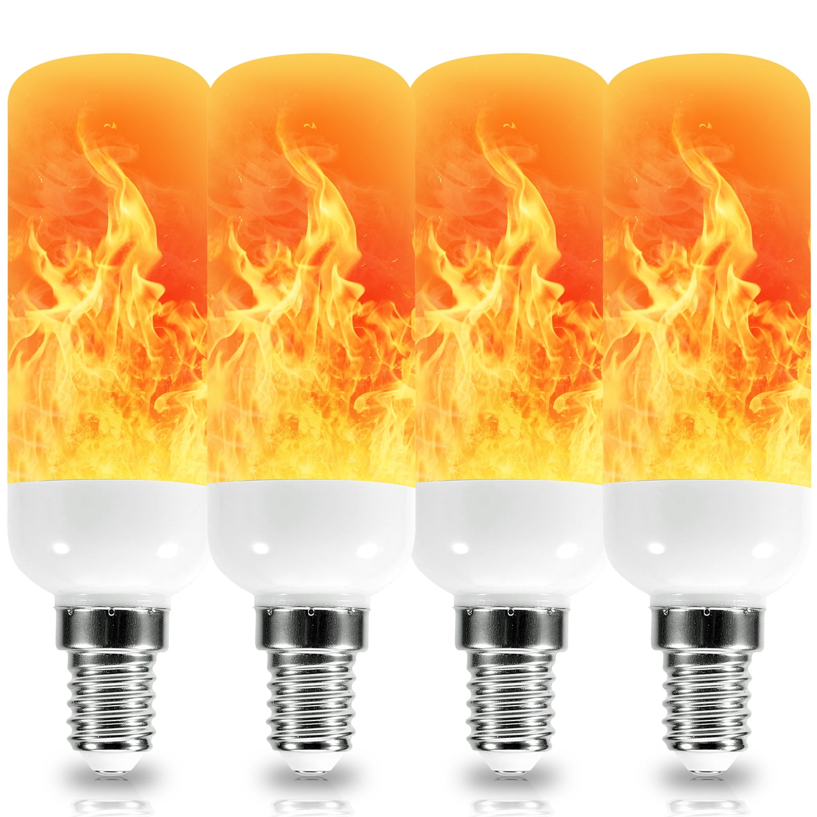 verticaal Interpreteren Gestreept Rosnek LED Flame Light Bulb, E12/E14/E27/B22 Flickering Flame Effect Bulb  Light 3 Modes, Emulation Candelabra Bulb Atmosphere Xmas Party Home Decor,  1/2/4/6/10-Pack - Walmart.com