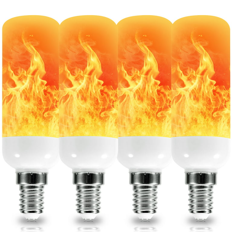 Rosnek Flame Light Bulb, E12/E14/E27/B22 Flickering Flame Effect Bulb Light Modes, Emulation Candelabra Bulb Atmosphere Xmas Party Home Decor, 1/2/4/6/10-Pack - Walmart.com