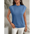 thumbnail image 4 of Women'S Crew Neck Sleeveless Sweater Blue L, 4 of 7