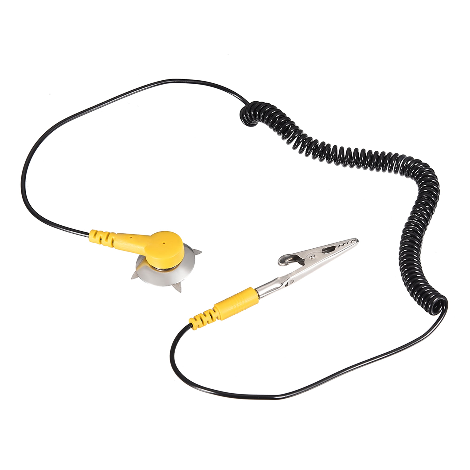 AntiStatic ESD Grounding Cable Coiled Cord, with Alligator Clip Claw