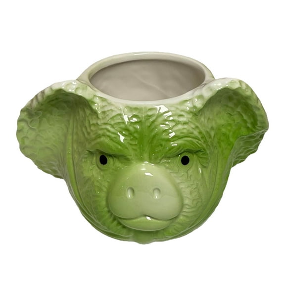 17oz Pig Shaped Ceramic Mug - Creative Vegetable Pig Coffee Cup, Novelty Cabbage Pig Mug for Tea & Coffee, Cute Animal Shaped Drinking Cup for Adults & Kids