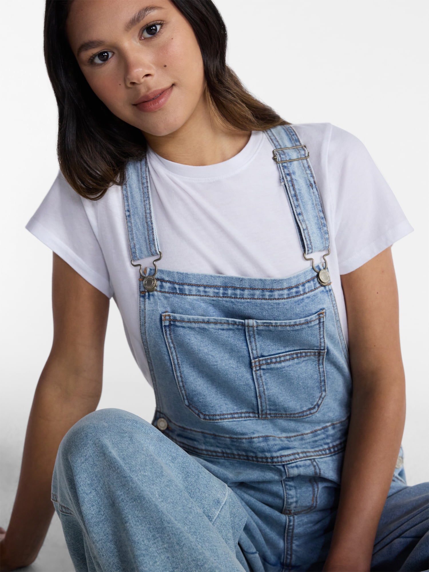 No Boundaries Wide Leg Baggy Overalls, Women's XXS-XXL