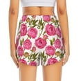 thumbnail image 4 of Goofa Rose Flowers Printed Women 2 in 1 Running Shorts,Quick Dry Athletic Workout Shorts,High Waisted Athletic Shorts with Liner Pockets-, 4 of 9