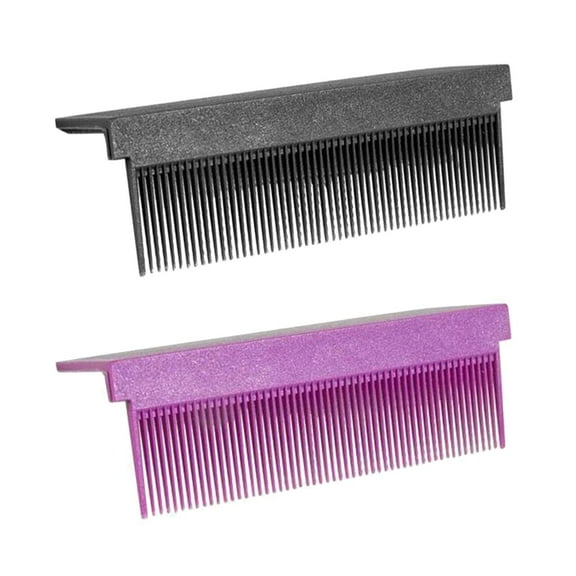 2Pcs Women DIY Combs Accessories Fit Hair Straightening Flat Iron Professional or Home Use Compact Hair Styling Tool Convenient Washable V Type, Black and Violet