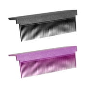HILABEE 2 Pieces Hair Straightener Comb Flat Iron , Black and Violet, 9.3cmx3.2cmx3.4cm