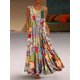 thumbnail image 4 of Plus Size Floral Print Tank Dress for Women - Casual Sleeveless Crew Neck, Polyester, Machine Washable, Non-Sheer, Knit Fabric,, 4 of 5