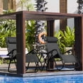 thumbnail image 4 of Lacoo Zero Gravity Chair Set with Table and Cup Holders Adjustable Lounge Chair for Poolside, Yard and Patio, Black, 4 of 9
