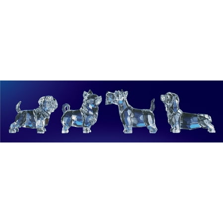 Icy Giftware Crystal Mixed Dog Tabletop Figurines - 3" - Set of 8