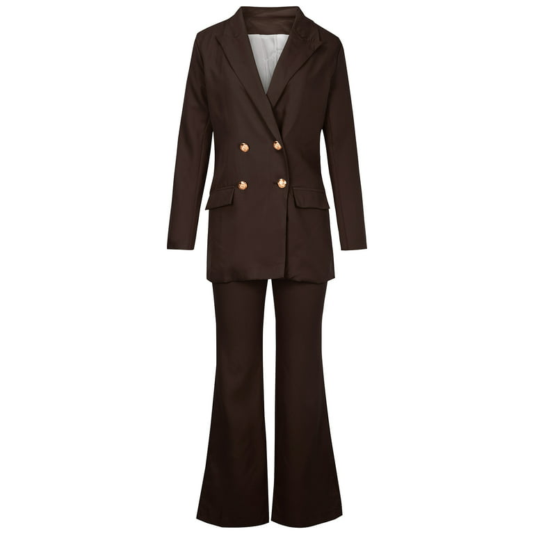 Fashion Women's Suit V-Neck Slim Jacket Double-breasted Coat Pants  Party Custom