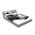 thumbnail image 2 of Ambesonne Vintage Fitted Sheet & Pillow Sham Set, Retro 40s Drag Car, Queen, Grey Orange, 2 of 2