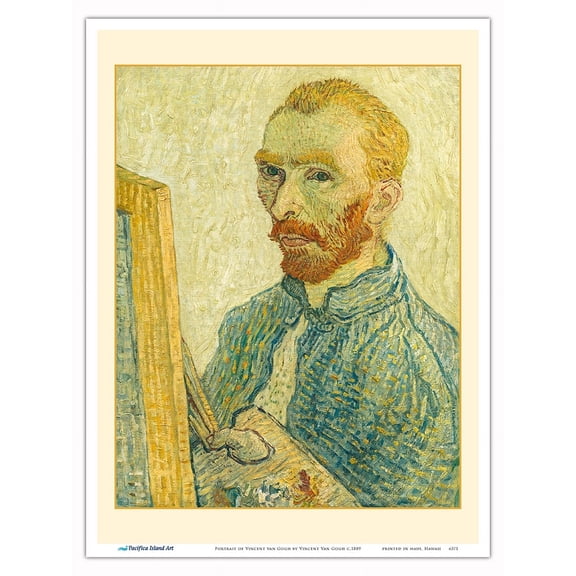 Portrait of Vincent van Gogh - From an Original Color Painting by Vincent Van Gogh c.1889 - Master Art Print (Unframed) 9in x 12in