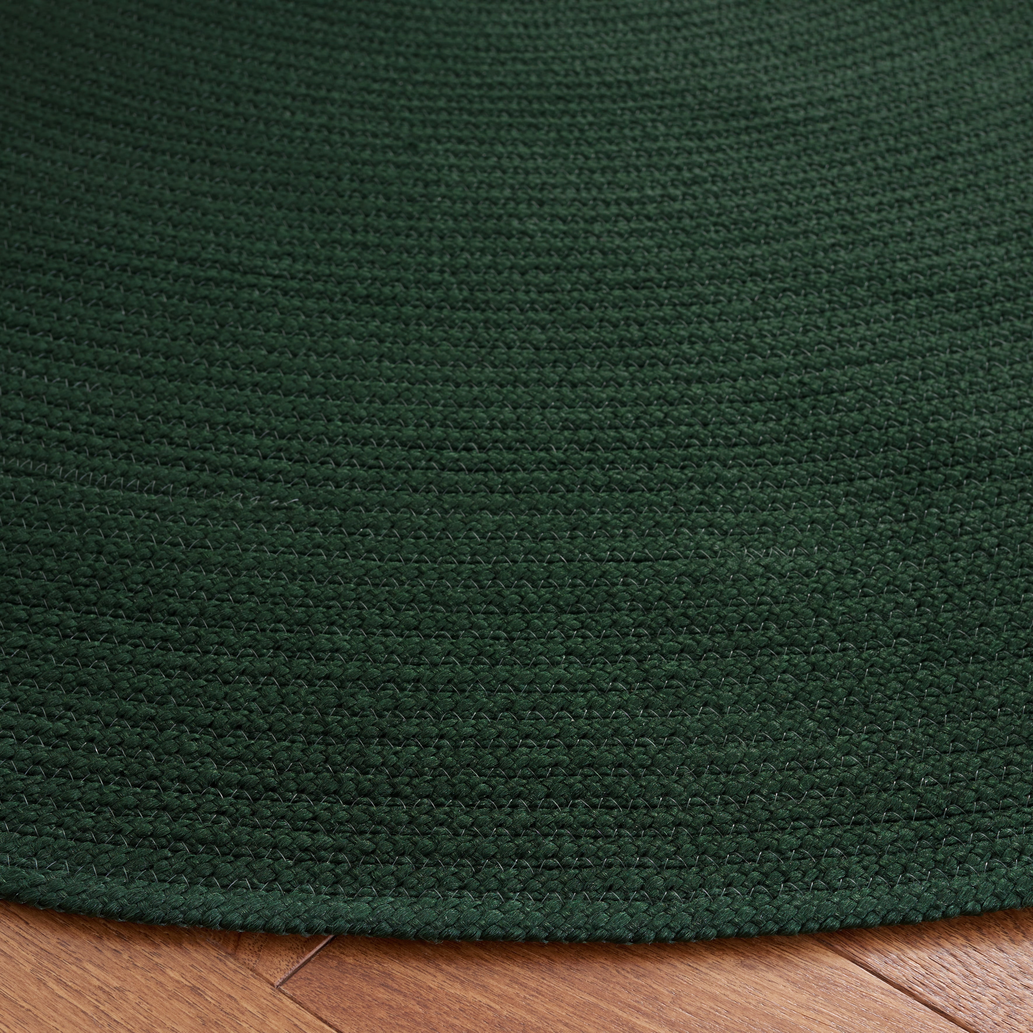 SAFAVIEH Braided Kader Solid Reversible Area Rug, Dark Green, 6' x 6' Round