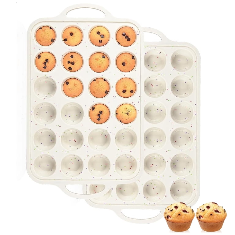 GARITIN 24-Cup Silicone Mini Muffin Pan with Metal Frame photo 1