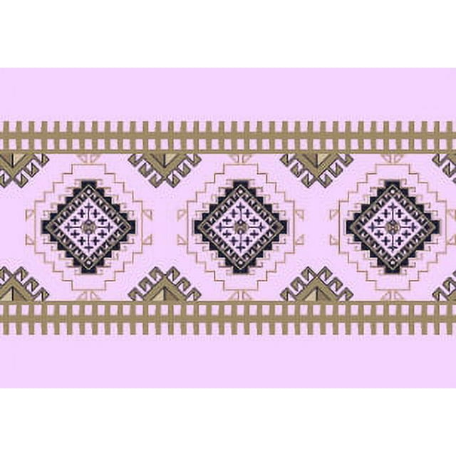 IBA Indianbeautifulart Purple Aztec Geometric Printed Ribbon Trim 9 Yards Velvet Fabric Laces For Crafts Sewing Accessories 2 Inches