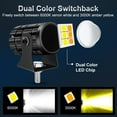thumbnail image 4 of MYG 1X LED Motorcycle Headlight Fog Light Driving Spot Lamp Yellow White Offroad ATV, 4 of 10