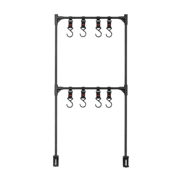Grill Accessory Storage Folding Portable Aluminum Multi Layer Tableside Hanging Rack with Lamp Holders for Bbq Grill
