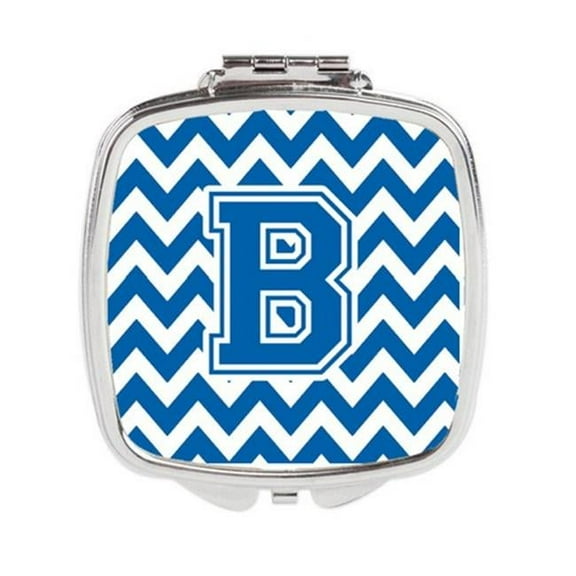 Letter B Chevron Blue & White Compact Mirror - Blue & White