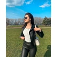 thumbnail image 2 of Women's 2 Piece Bodysuits Sexy Ribbed One Piece Long Sleeve Button Square Neck Tops Bodysuits, 2 of 3