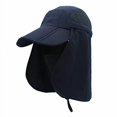 thumbnail image 2 of LLmoway Boys Breathable Removable Mesh Sun Protection Hats Adjustable Face Neck Cover Hat Dark Blue, 2 of 4