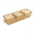 thumbnail image 1 of Siruishop Appetizer Tray Nut and Candy Serving Tray Food Storage Container Box Dried Fruit Brown 3 Grids, 1 of 8