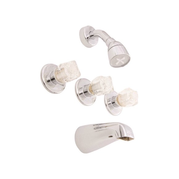Grifo para bañera y ducha American Brass Jocelyn, 3 manijas, latón