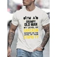thumbnail image 1 of Camiseta con sarcasmo humorístico para hombre - Camiseta informal de verano con estampado de viejo gruñón, camisetas informales, 1 of 8