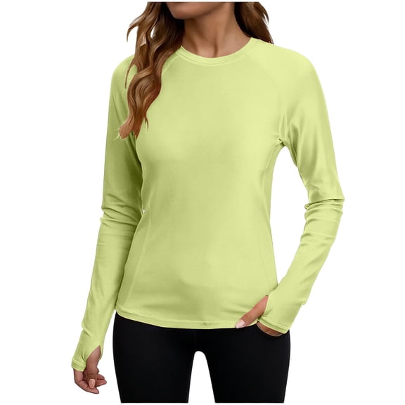 RYRJJ Womens Sun Shirts UPF 50 UV Protection Rash Guard Long Sleeve T-Shirt Quick Dry Lightweight Workout Tops with Thumb Holes