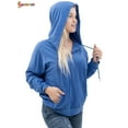 thumbnail image 3 of Spencer Womens Fashion Hoodies Sweatshirt Long Sleeve Button Drawstring Pullover Tops with Pockets (L, Blue), 3 of 8
