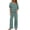 Light Green, variant on Women's Striped Two Piece Set, Crew Neck Top with Pocket and Drawstring Waist Wide Leg Pants, Cotton Linen Loungewear Set, Summer Casual Outfits for Women-Beige