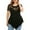 Black, variant on PATLOLLAV Womens Blouses,Plus Size Women Solid Floral Lace O-Neck Asymmetric Three Quarter Tops Blouse