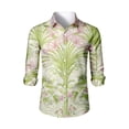 thumbnail image 3 of Kixjoy Hawaiian Shirt for Men Oversized Long Sleeve Button Down Shirts Stretch Beach Collared Regular Fit Shirts Lightweight Summer Casual Blouse for Men, Royal Blue 2XL, 3 of 4