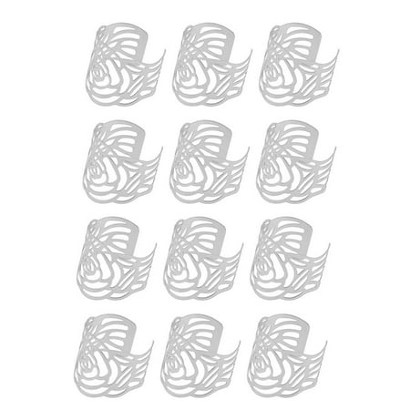 

Napkin Rings Buckles Serviette Holders Buckle Holder Alloy Ring Metal Hollow Floral