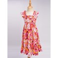 thumbnail image 3 of Jowowha Robe d'Été Décontractée Sans Manches à Fleurs pour Filles avec Collier pour Fête Rouge 150, 3 of 7