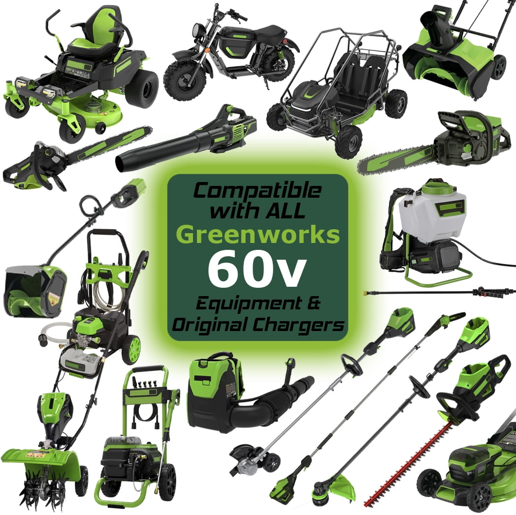 Lithium Replacement Battery Compatible With All Greenworks 60V OEM Tools & Chargers