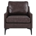thumbnail image 4 of Modway Corland Modern Style Leather and Metal Armchair in Brown, 4 of 7