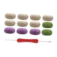 thumbnail image 2 of Kit de ganchillo para manta de flores, regalo hecho a mano, accesorios elegantes, inicio de ganchillo Caqui Blanco Morado, 2 of 9