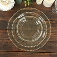 thumbnail image 2 of BalsaCircle 10 Clear Gold 13 in Round Plastic Charger Plates with Beaded Rim Party Tableware Wedding Events Decorations Supplies, 2 of 7