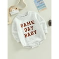 thumbnail image 4 of 0-18M Infant Baby Boys Girls Bodysuit 3M 6M 12M 18M Long Sleeve Crew Neck Letters Football Print Jumpsuit Casual, 4 of 8