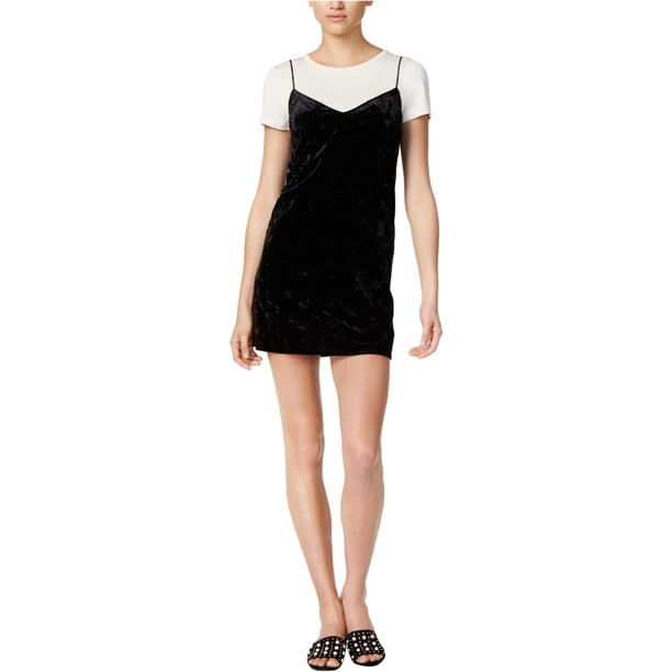 Kensie Womens Velvet A-line Slip Dress, Negro, Small