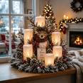 thumbnail image 2 of Christmas Lighted Centerpiece with Flameless Candle Glow, Enchanting Christmas Candle Centerpiece, Solar Outdoor Lights, Holiday Table Topper, 2 of 6