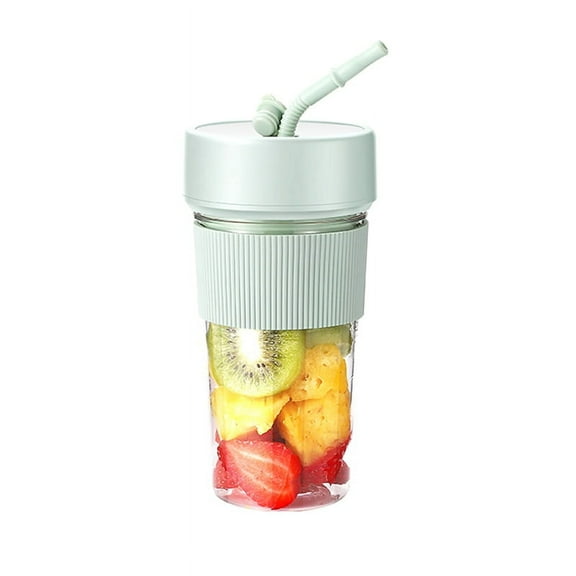 Portable Blender Cup and Travel Lid,with USB Charging, Makes Smoothies and Shakes Creamy, Fruit Juicer for Kitchen,Green