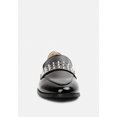 thumbnail image 3 of MEANBABE Semicasual Stud Detail Patent Loafers in Black, 3 of 6