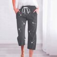 thumbnail image 2 of YDLCAFD Women's Spring And Summer Printed Lace Up Pocket Loose Wide Legged Capris (3), 2 of 4