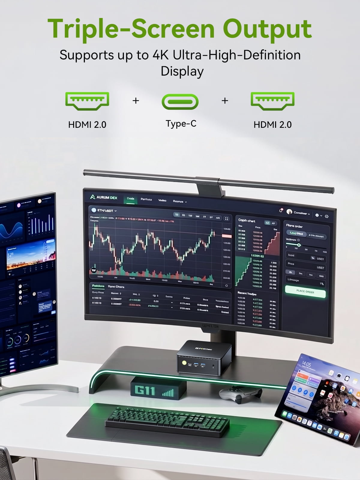GMKtec G11 Mini PC, AMD Ryzen Embedded R2514, 16GB RAM 256GB SSD, Office Home Mini Desktop Computer, WiFi6E, BT5.2, Triple 4K Display