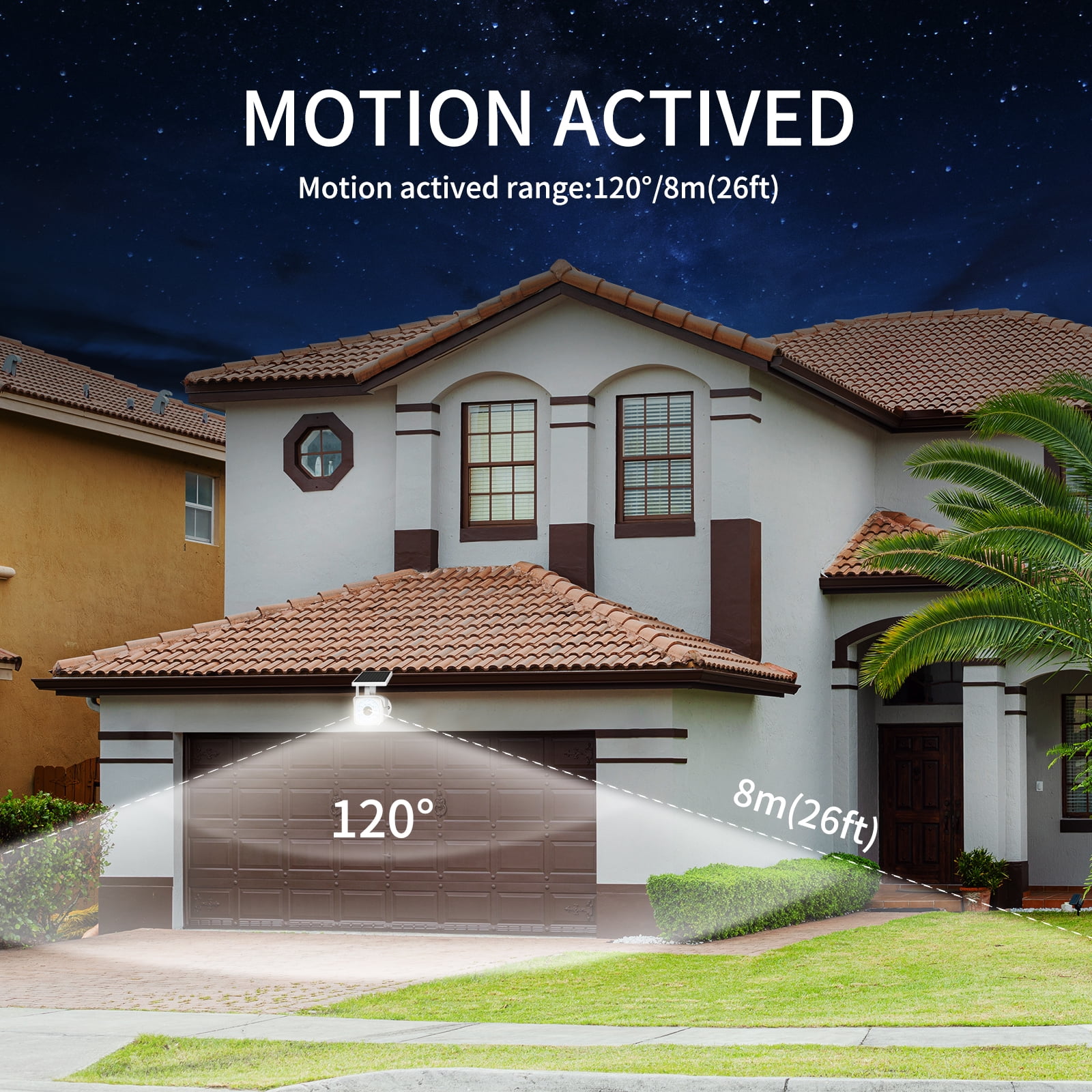 Hyper Tough Solar Motion Security Light, Simulated Camera, White, 120° Beam Angle, 800 Lumens