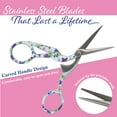 thumbnail image 5 of Stork Bird Rounded Safety Tip Embroidery Craft Stainless Steel Crane Scissors - Purple - 3 Pairs, 5 of 7