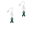 thumbnail image 2 of Delight Jewelry Silvertone Green Ribbon Silvertone Leaf French Earrings, 2 of 5