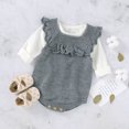 thumbnail image 3 of Baby Bodysuits Clothes Casual Solid Sleeveless Knit Newborn Infant Kids Girls Onesie 0-18m Toddler One Pieces Jumpsuits Outfits, 3 of 5