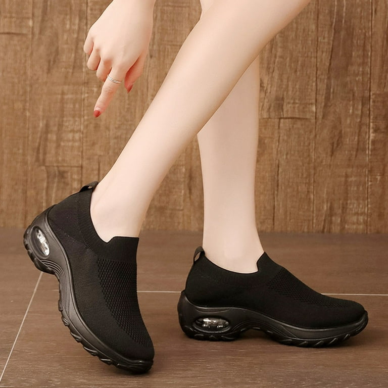 Gubotare Sperry Shoes For Women Non Slip Womens Fashion Sneakers Tennis Running Shoes Slip On Walking Shoes for Women Black 8